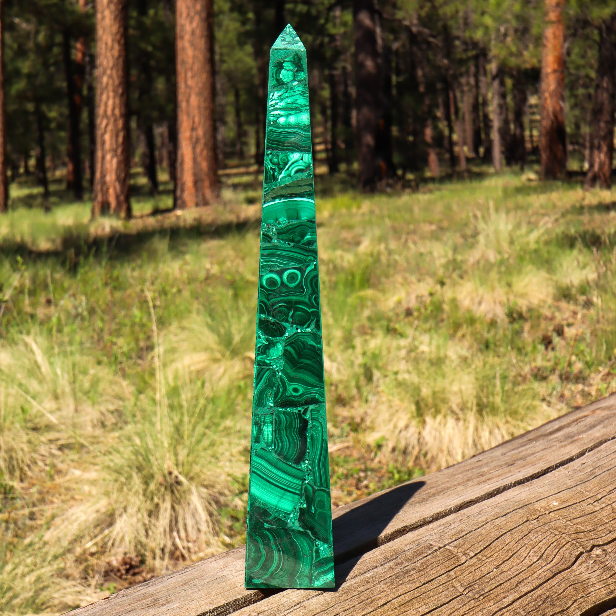 Large Malachite Obelisk