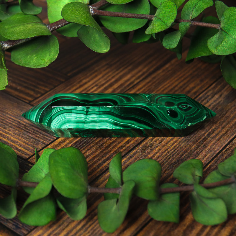 Double Terminated Malachite Point