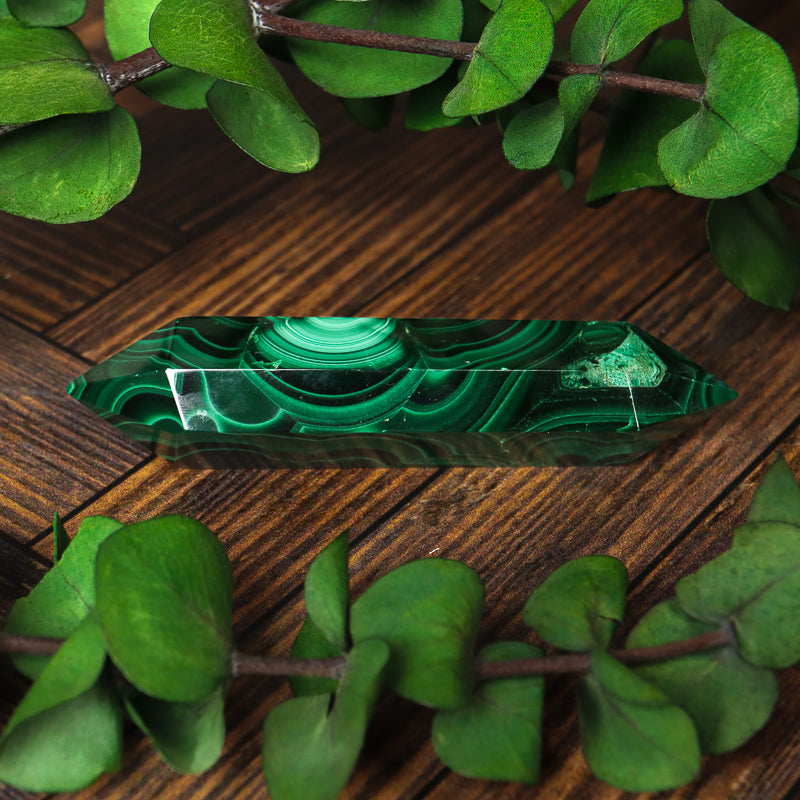 Double Terminated Malachite Point