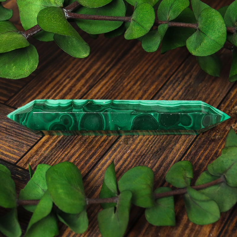 Double Terminated Malachite Point