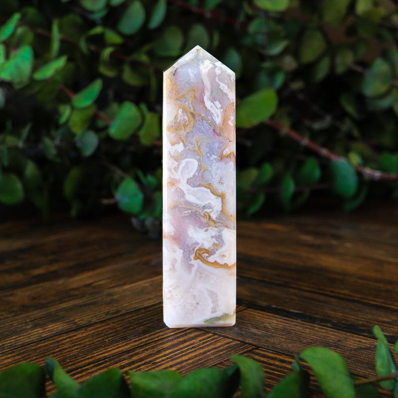 Moss Agate Obelisk