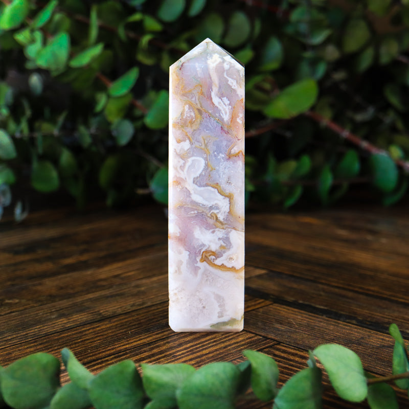 Moss Agate Obelisk