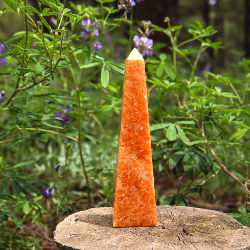 Orange Calcite Obelisk