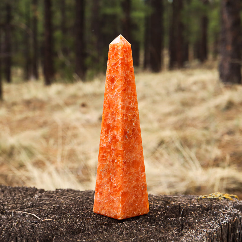 Orange Calcite Obelisk