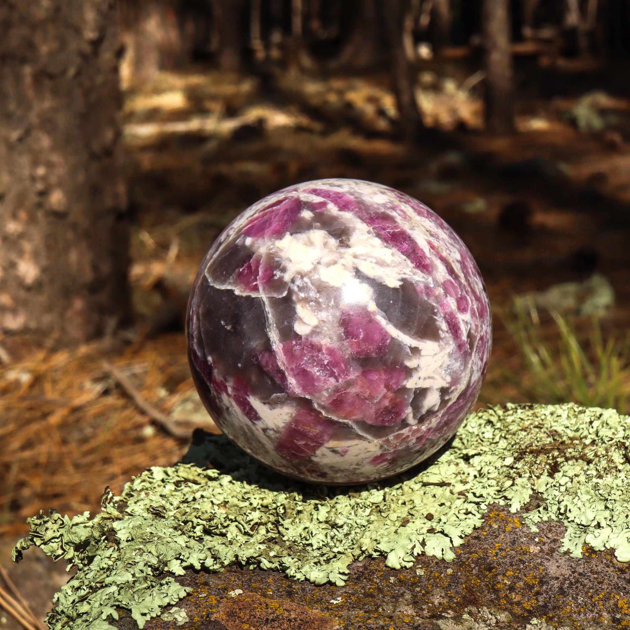 Pink Tourmaline in Matrix Sphere