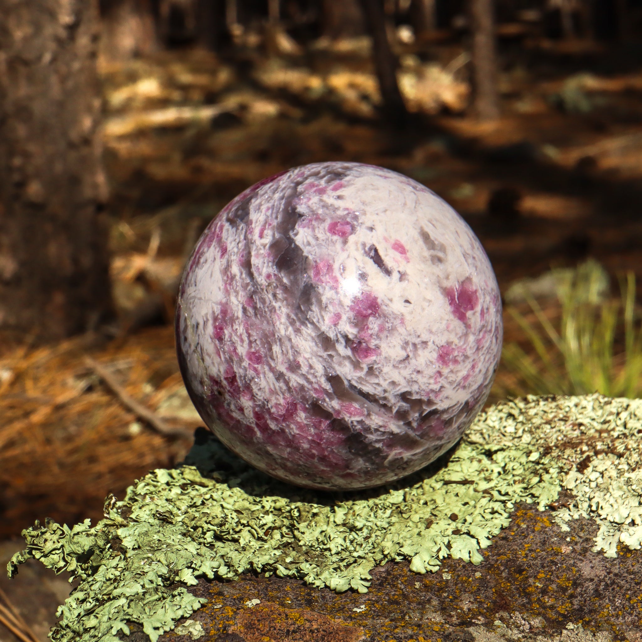 Pink Tourmaline in Matrix Sphere