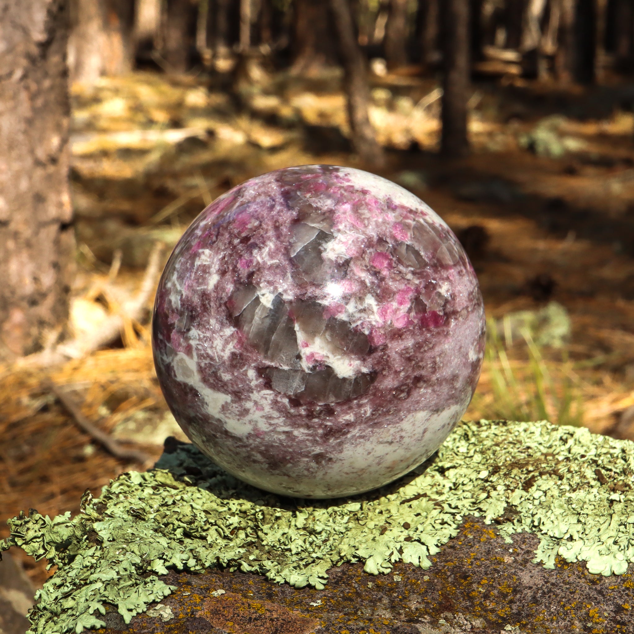 Pink Tourmaline in Matrix Sphere