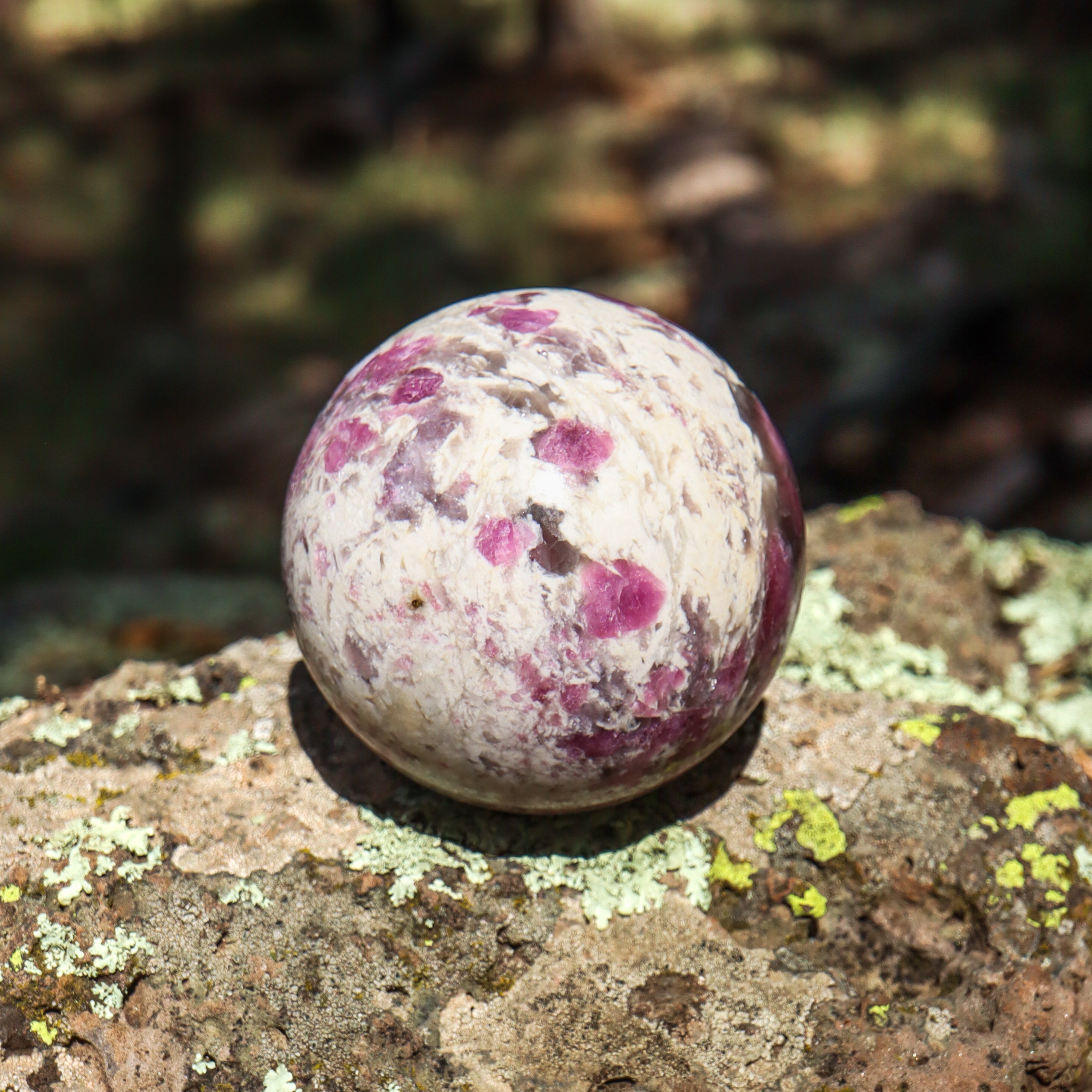 Pink Tourmaline in Matrix Sphere