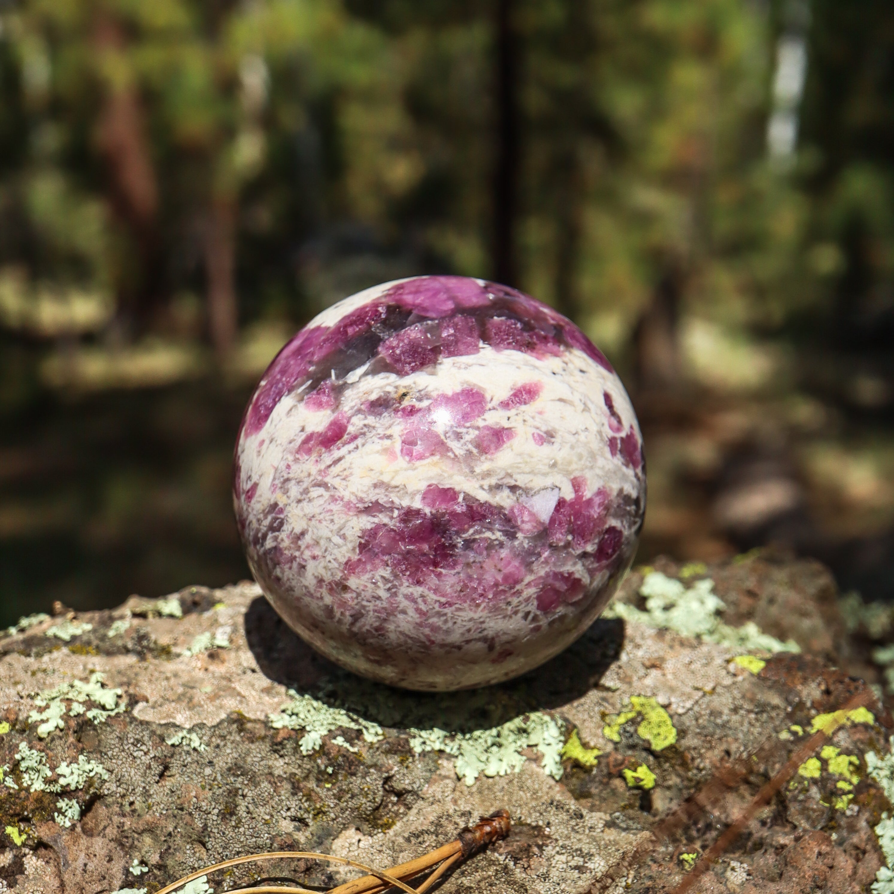 Pink Tourmaline in Matrix Sphere