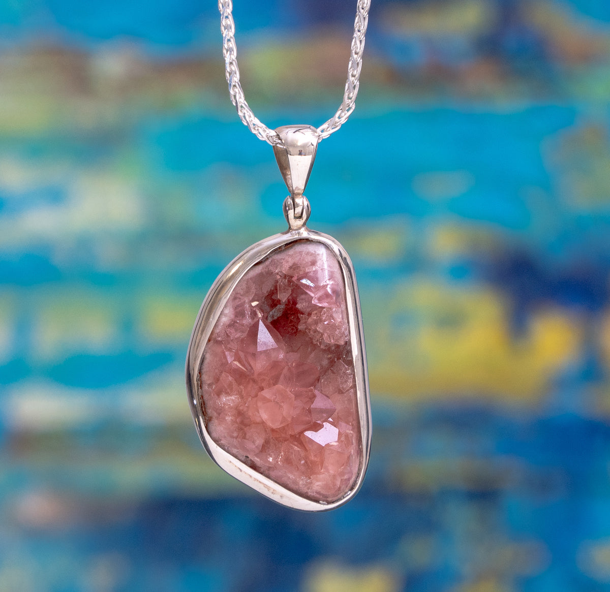 Raw Pink Amethyst Pendant
