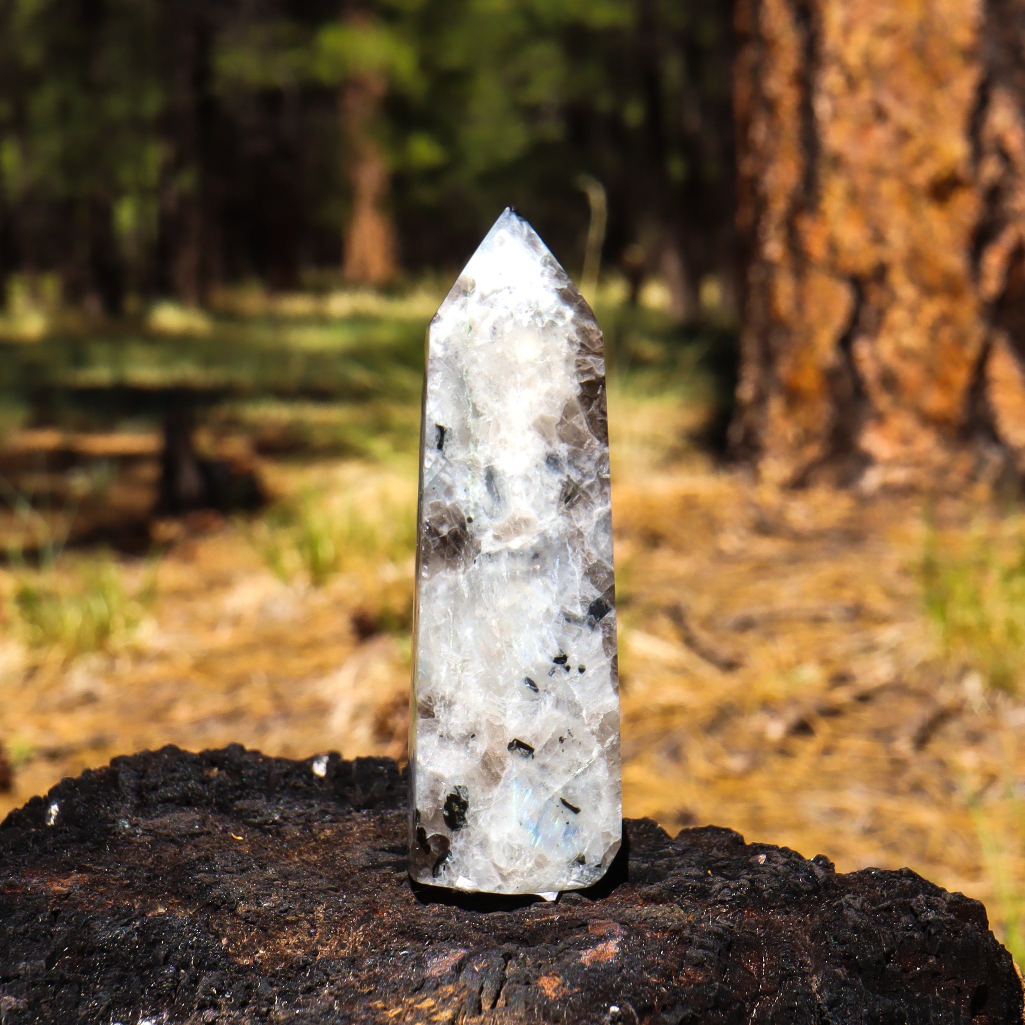 Rainbow Moonstone Point