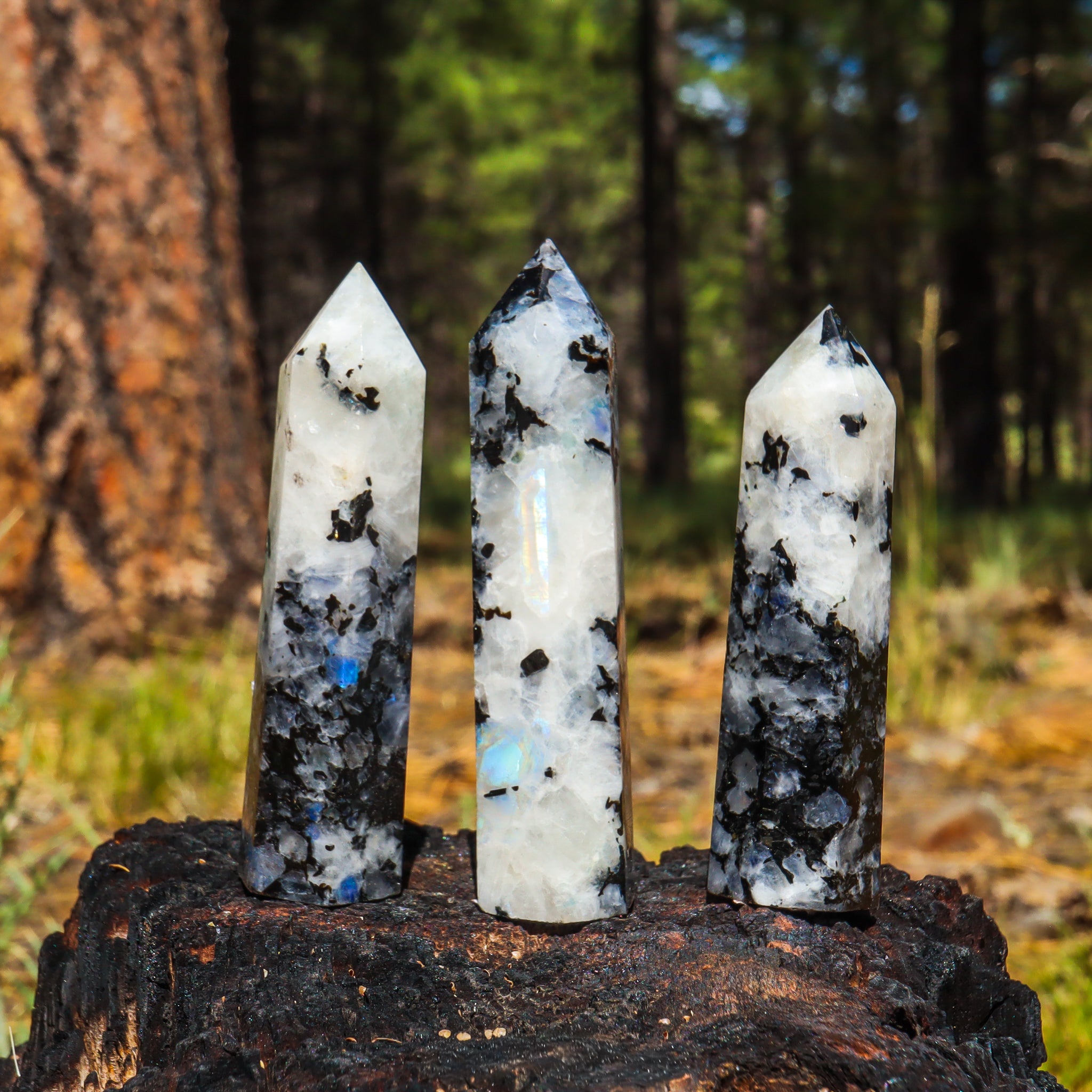 Rainbow Moonstone Point