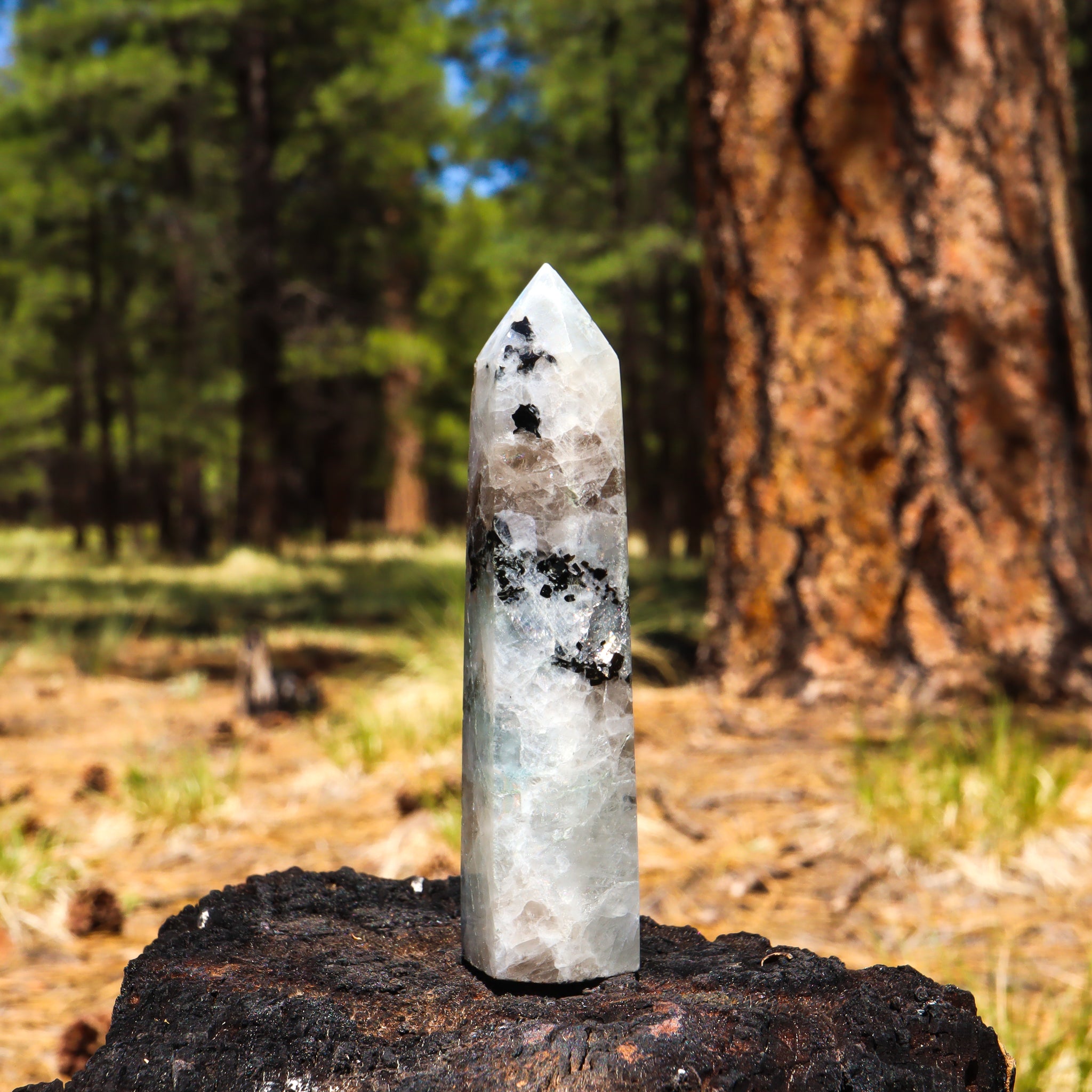 Rainbow Moonstone Point