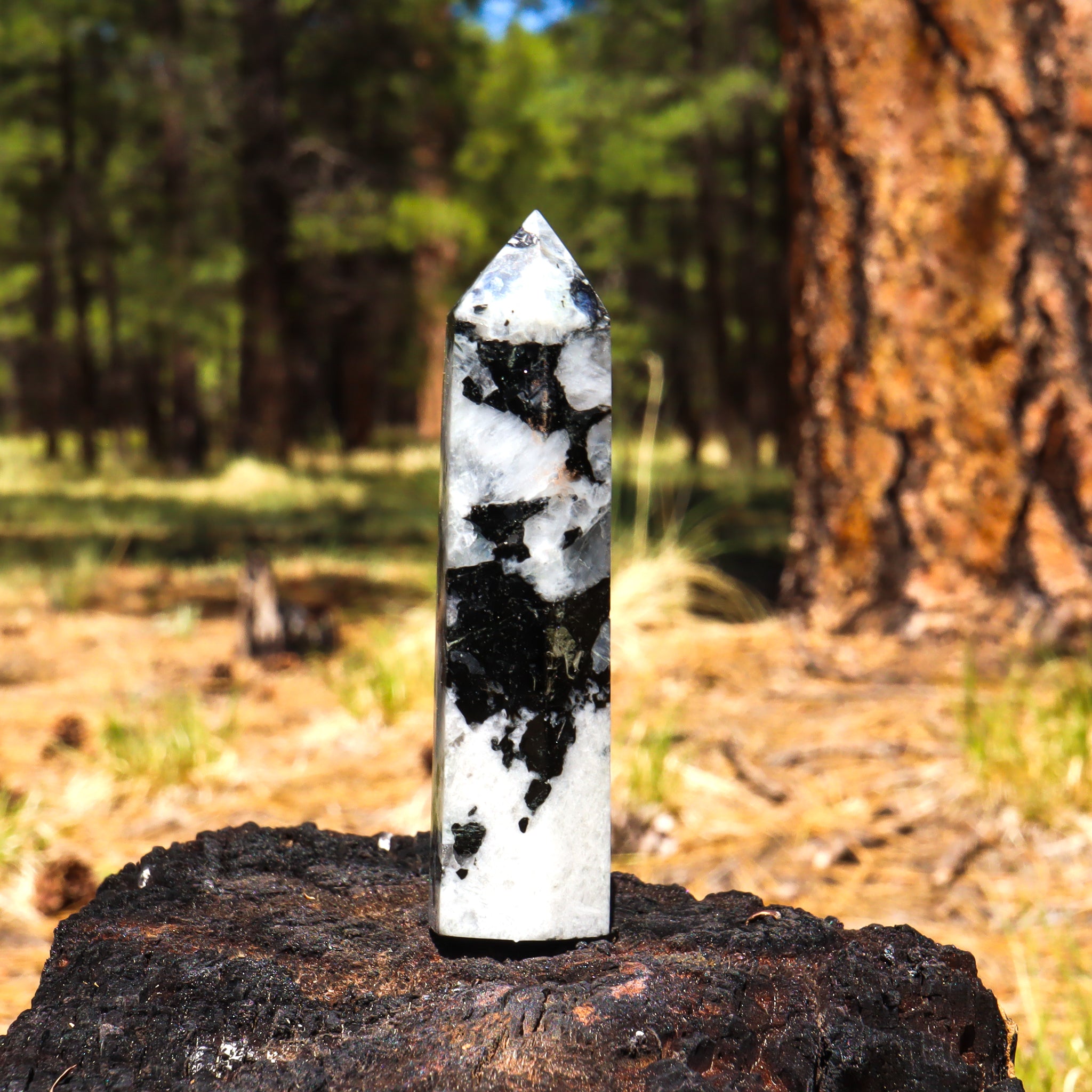 Rainbow Moonstone Point