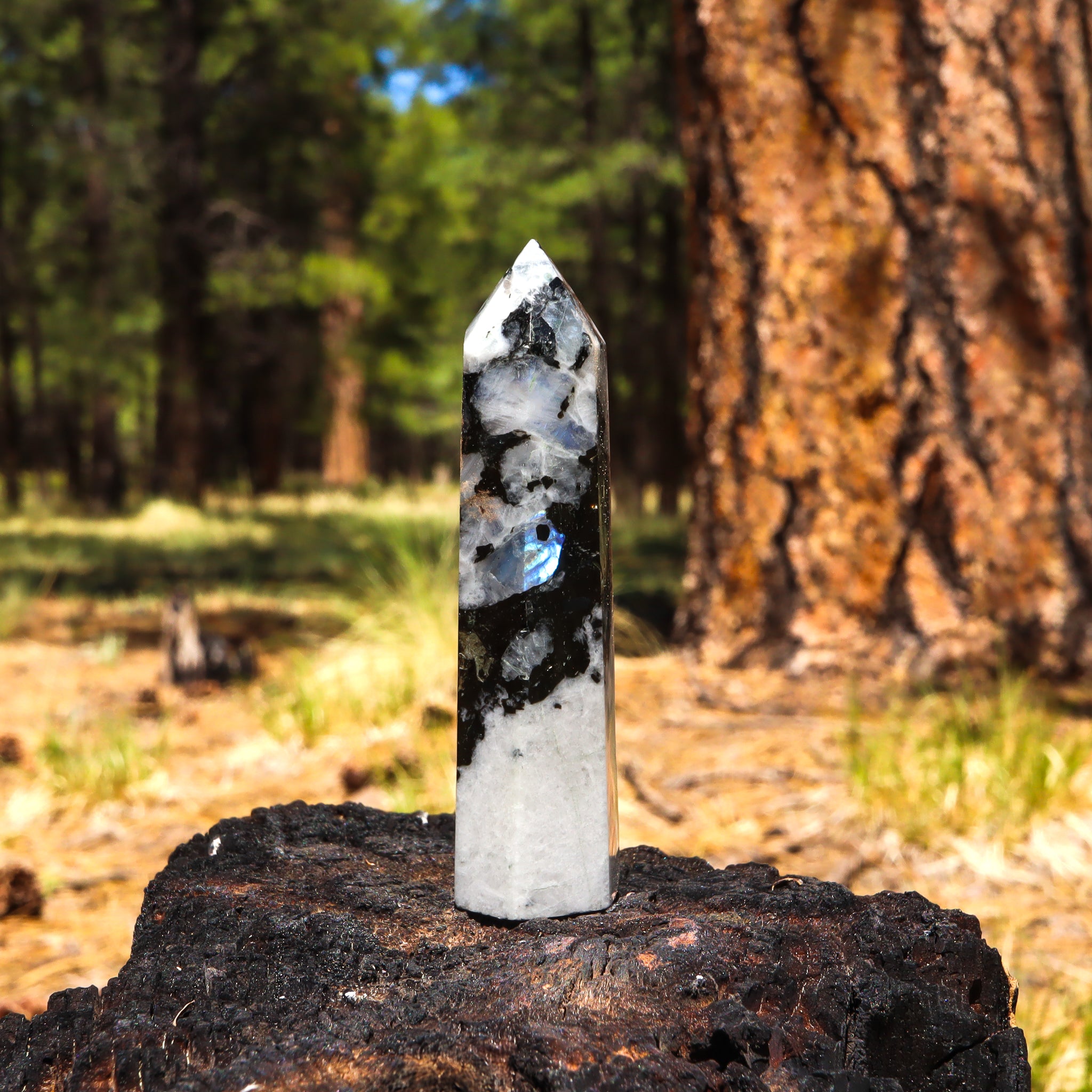 Rainbow Moonstone Point