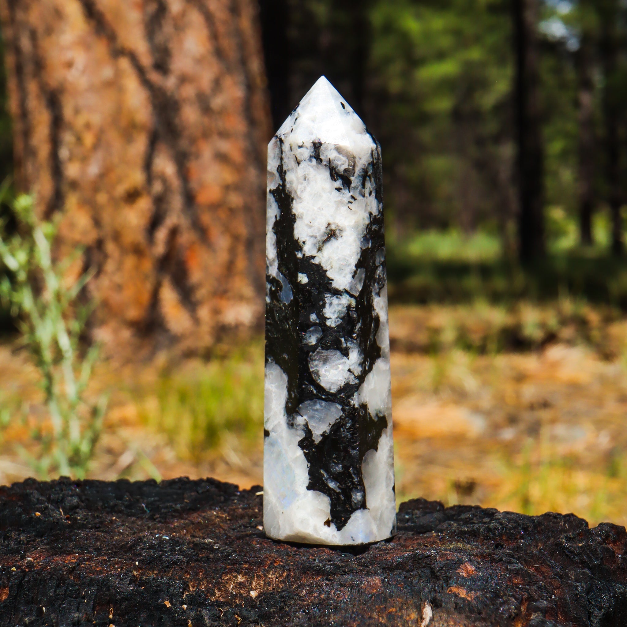 Rainbow Moonstone Point