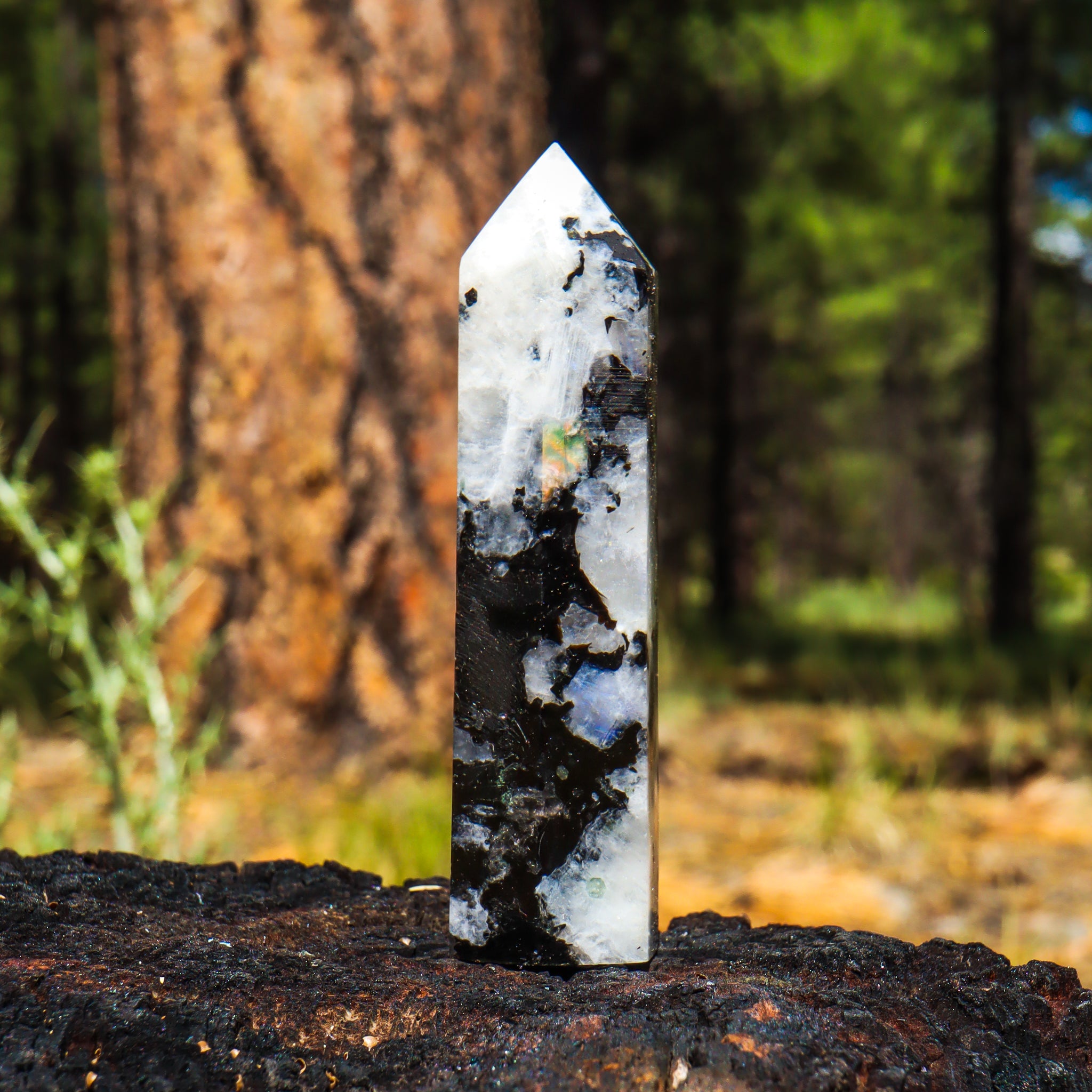 Rainbow Moonstone Point