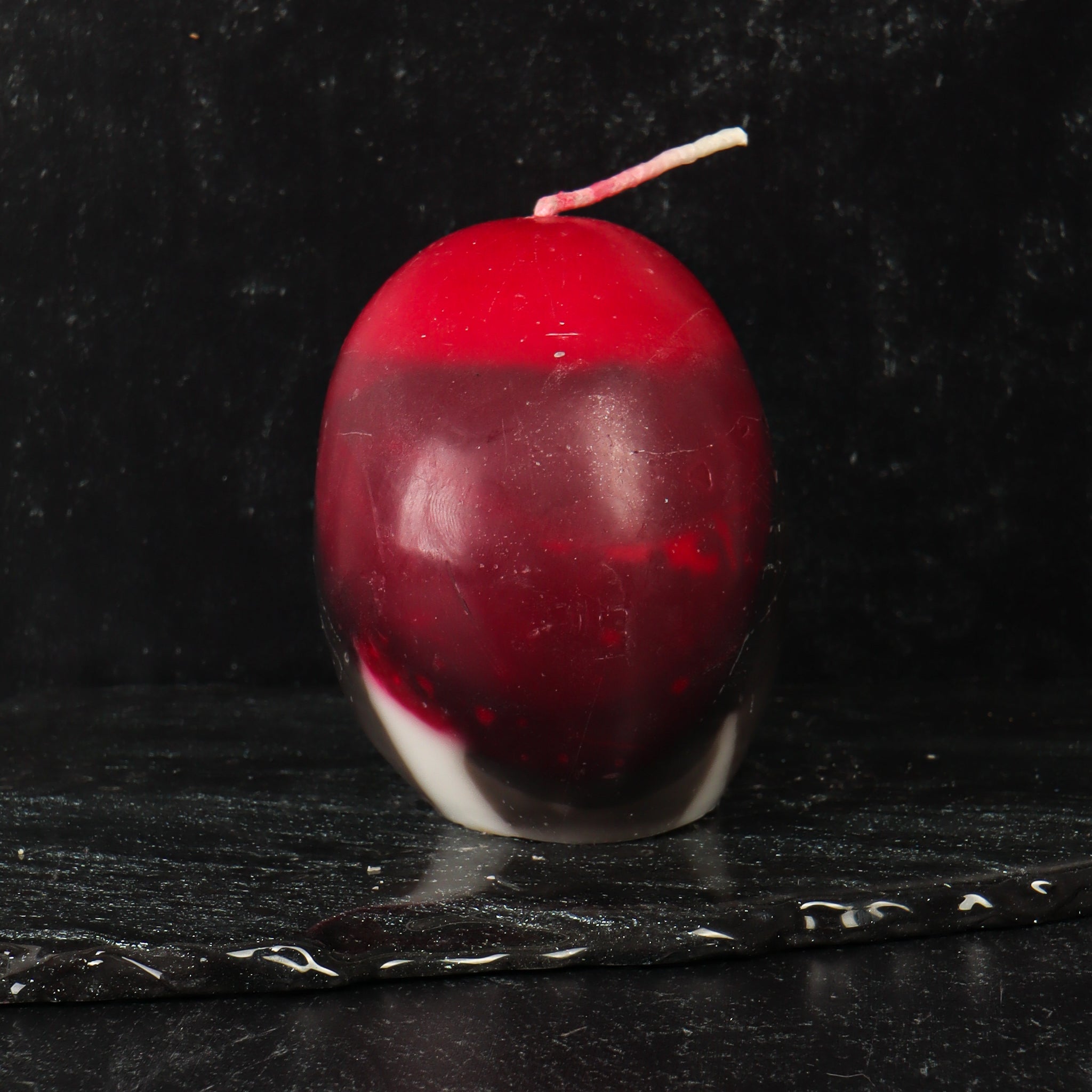Red and Black Skull Candle