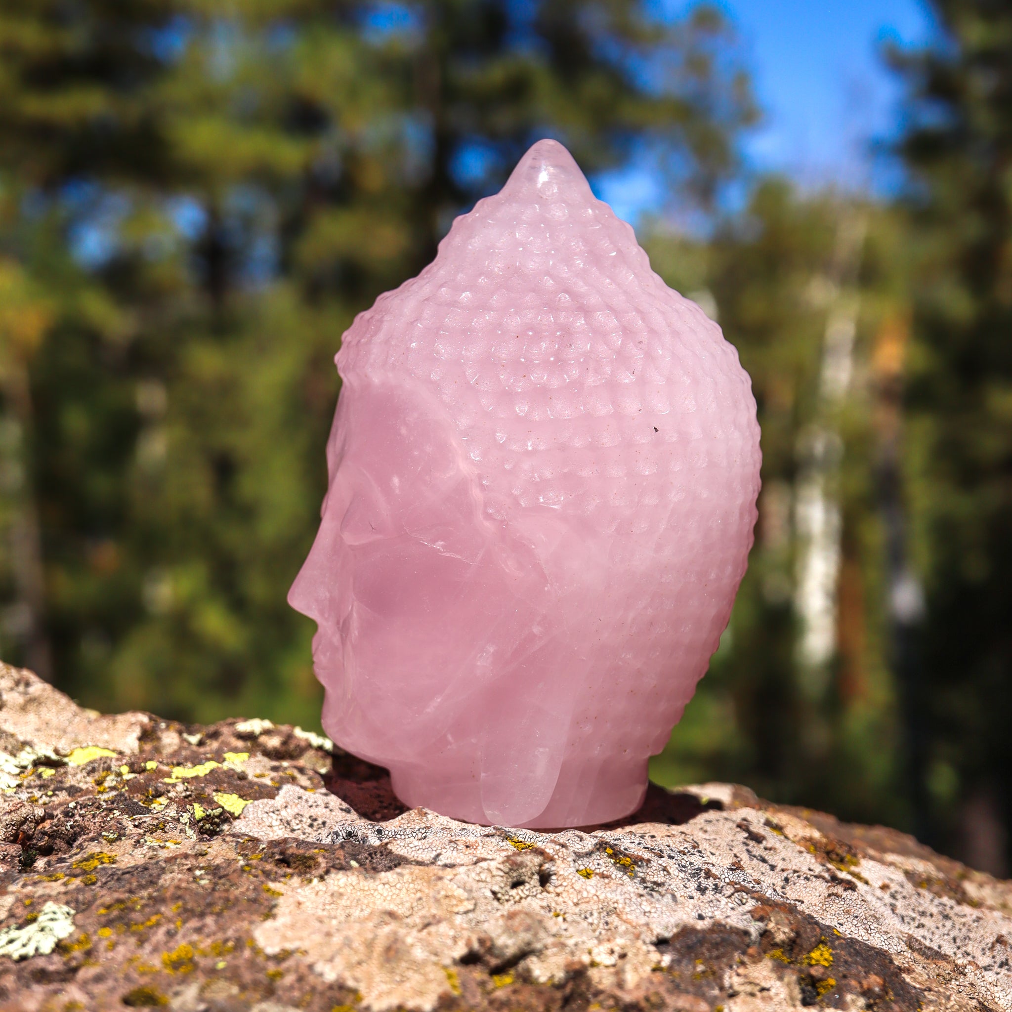Rose Quartz Buddha Head
