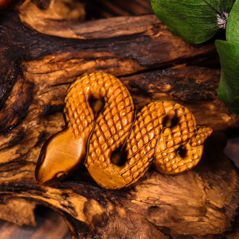 Tiger's Eye Carved Serpent