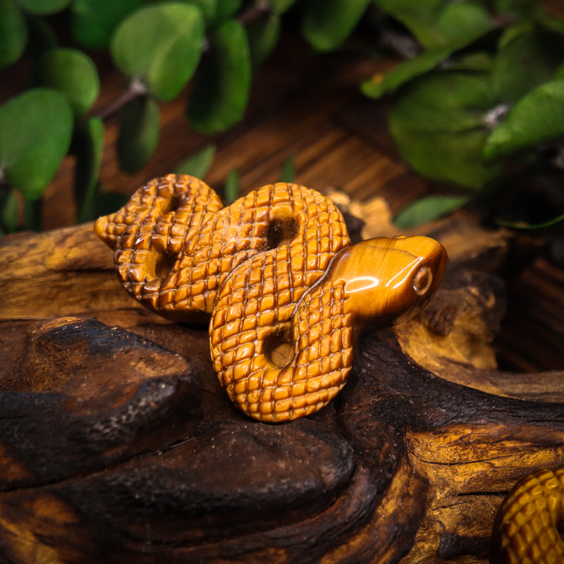 Tiger's Eye Carved Serpent