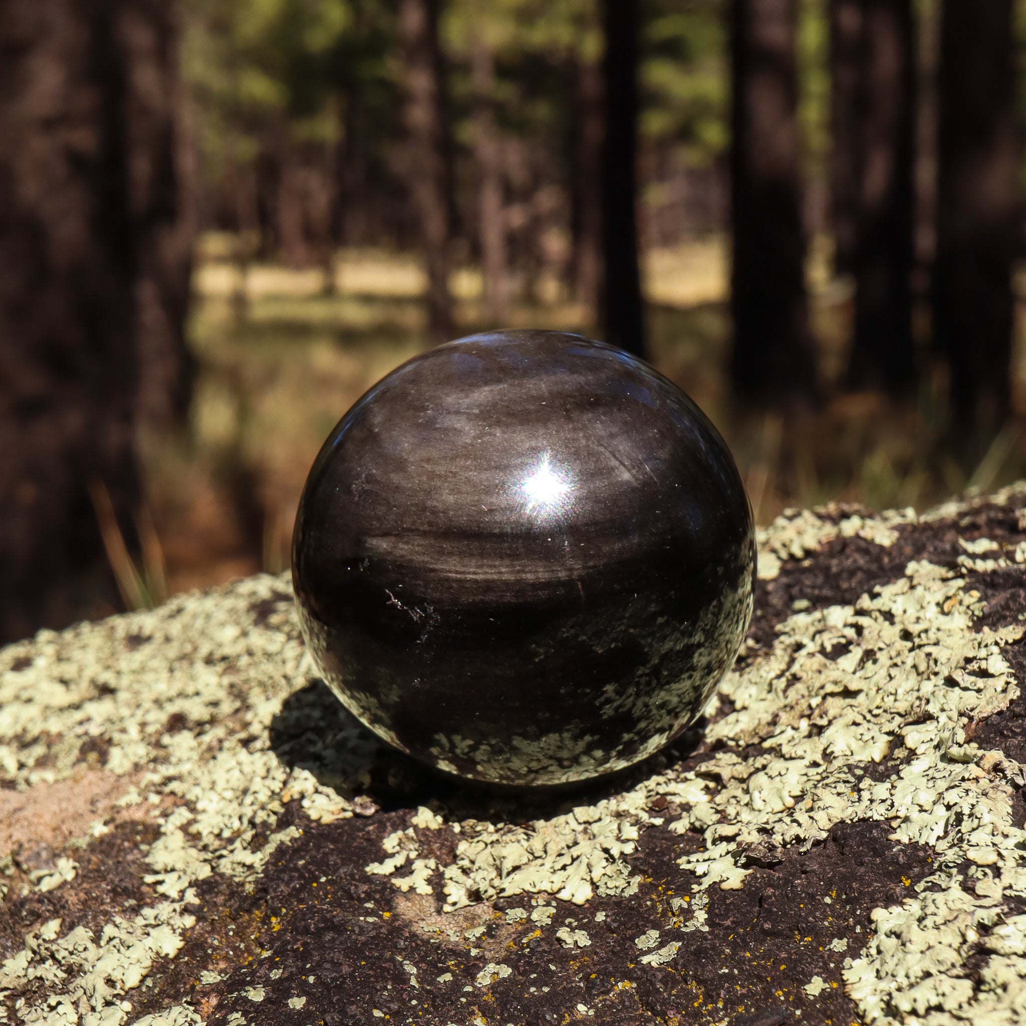 Silver Sheen Obsidian Sphere