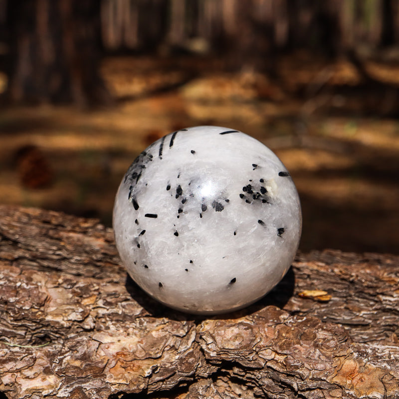 Tourmalinated Quartz Sphere