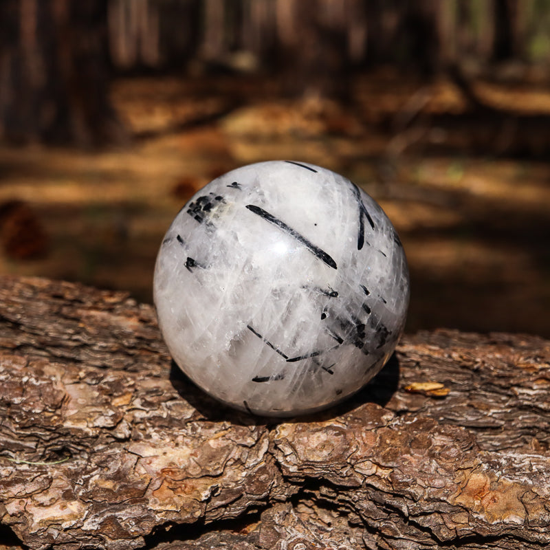 Tourmalinated Quartz Sphere