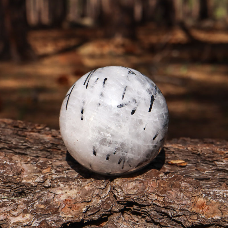 Tourmalinated Quartz Sphere