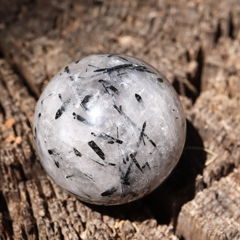 Tourmalinated Quartz Sphere