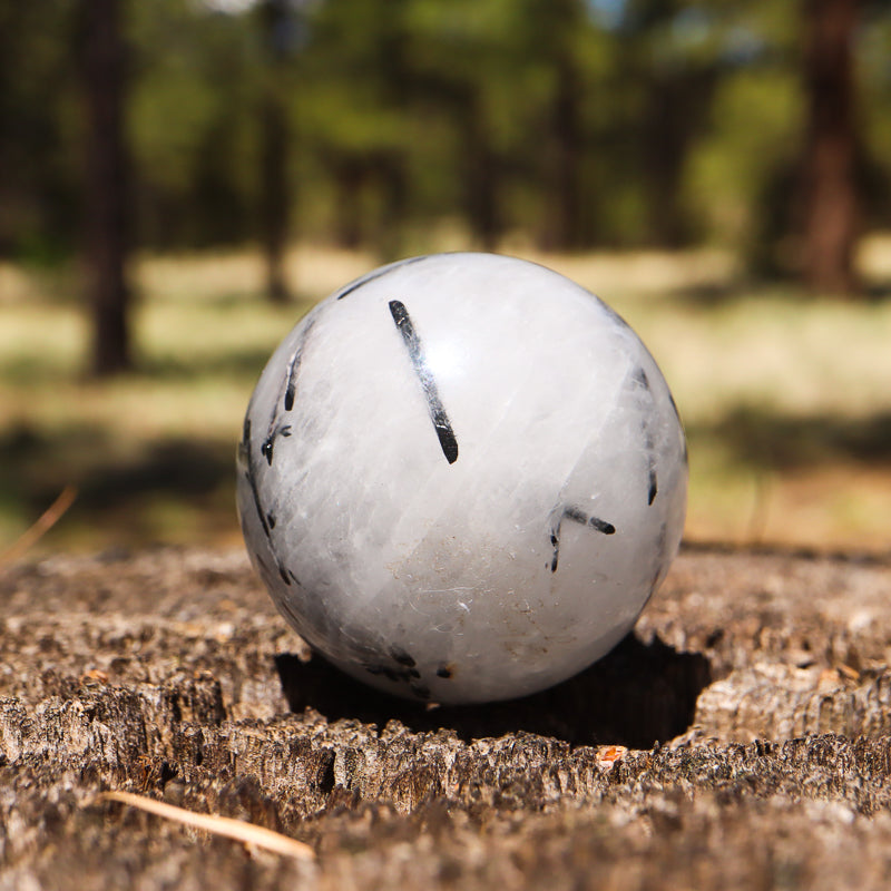 Tourmalinated Quartz Sphere
