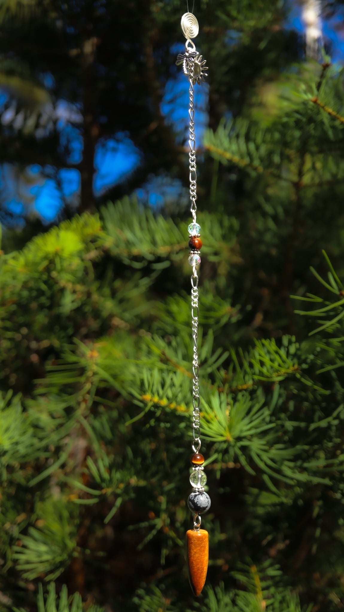 Tiger's Eye Point Pendulum