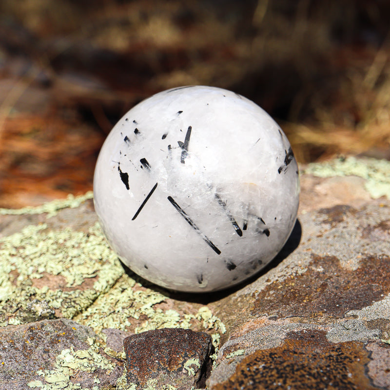 Tourmalinated Quartz Sphere