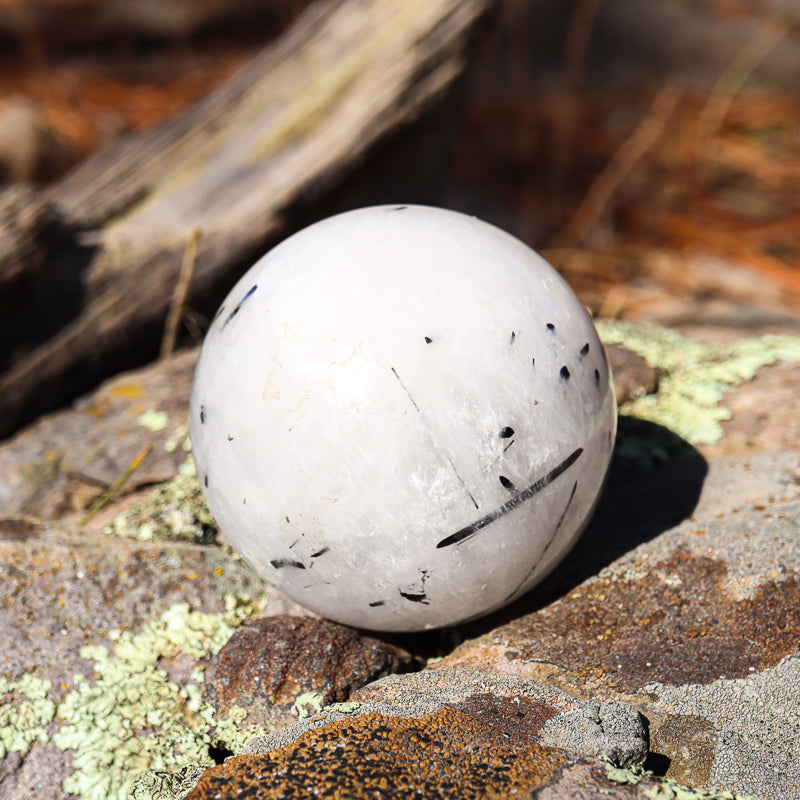 Tourmalinated Quartz Sphere