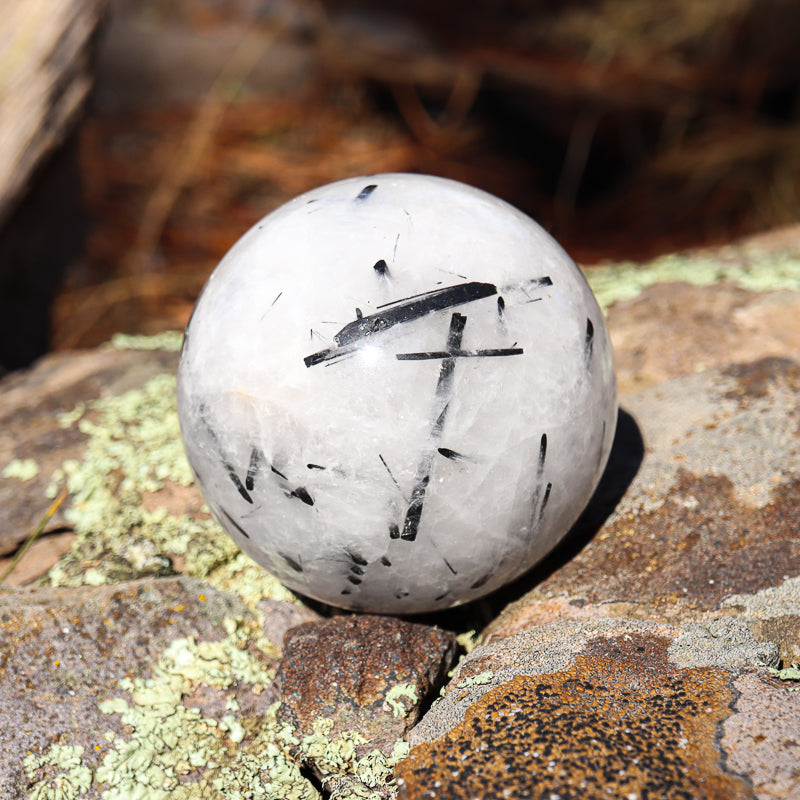 Tourmalinated Quartz Sphere