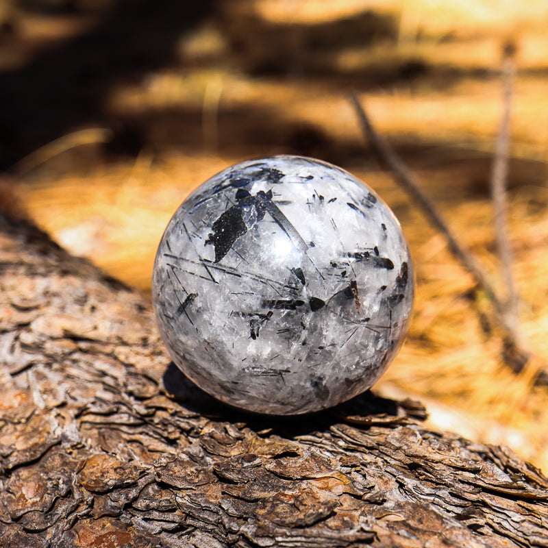 Tourmalinated Quartz Sphere