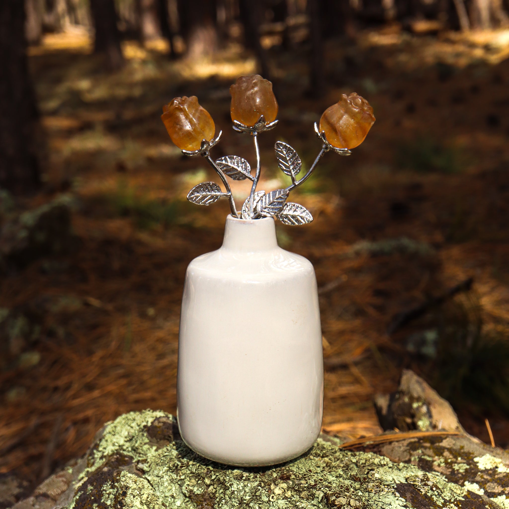 Fluorite Carved Rose with Stem