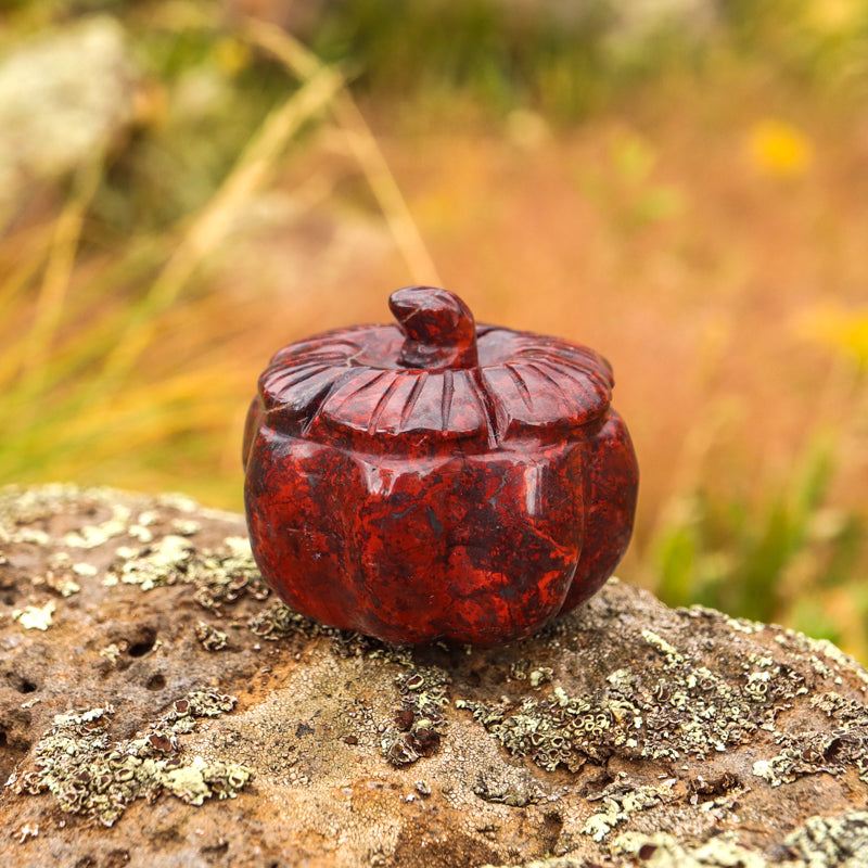Brecciated Jasper Carved Pumpkin