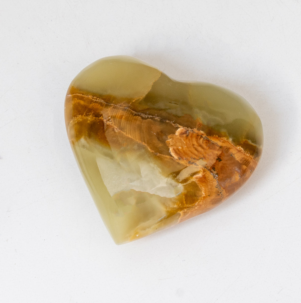 Green Calcite Heart