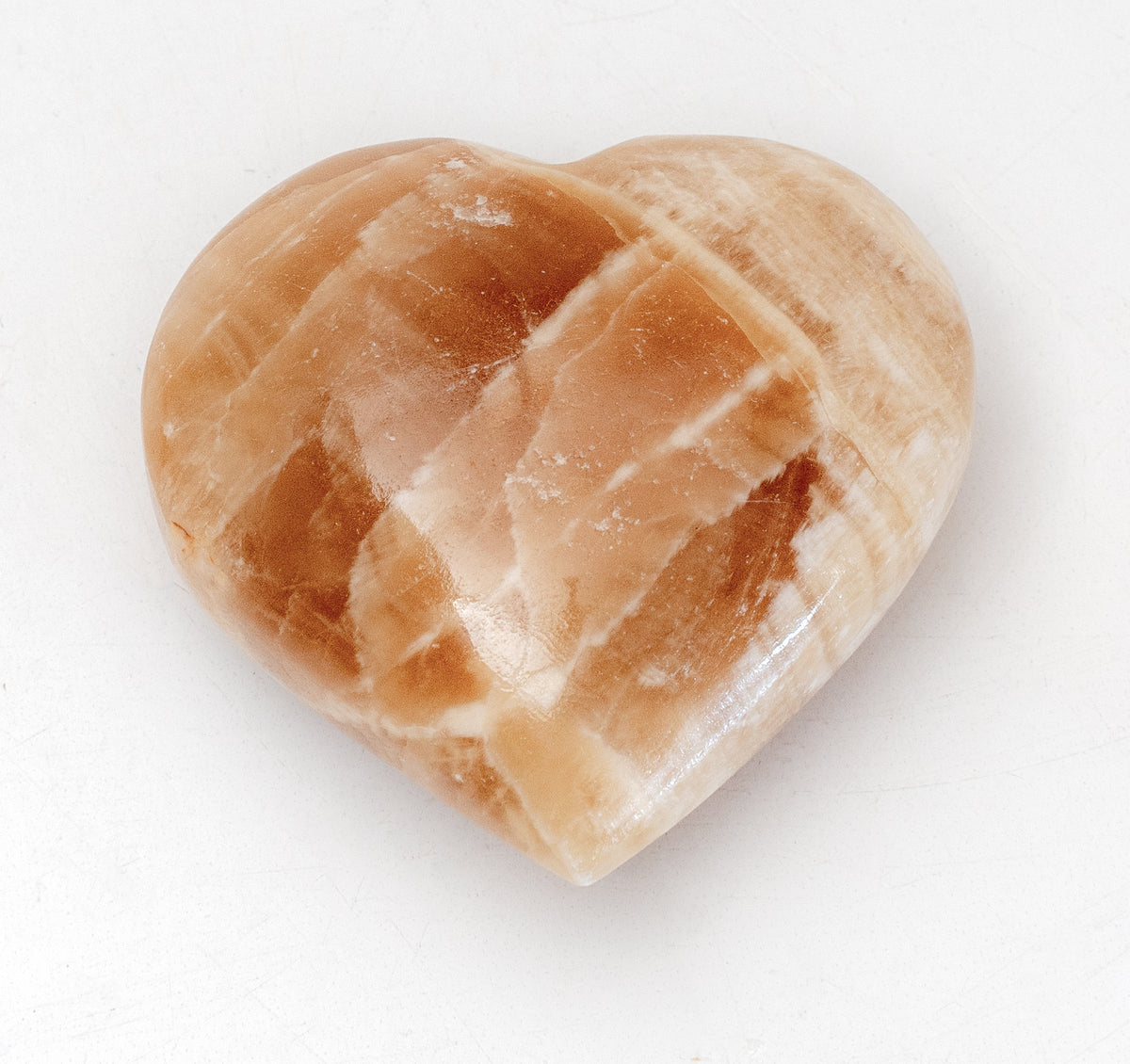 Honey Calcite Heart