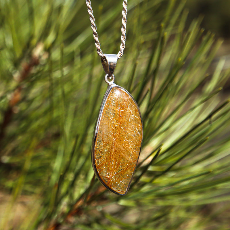 Gold on sale Rutile Quartz Pendant