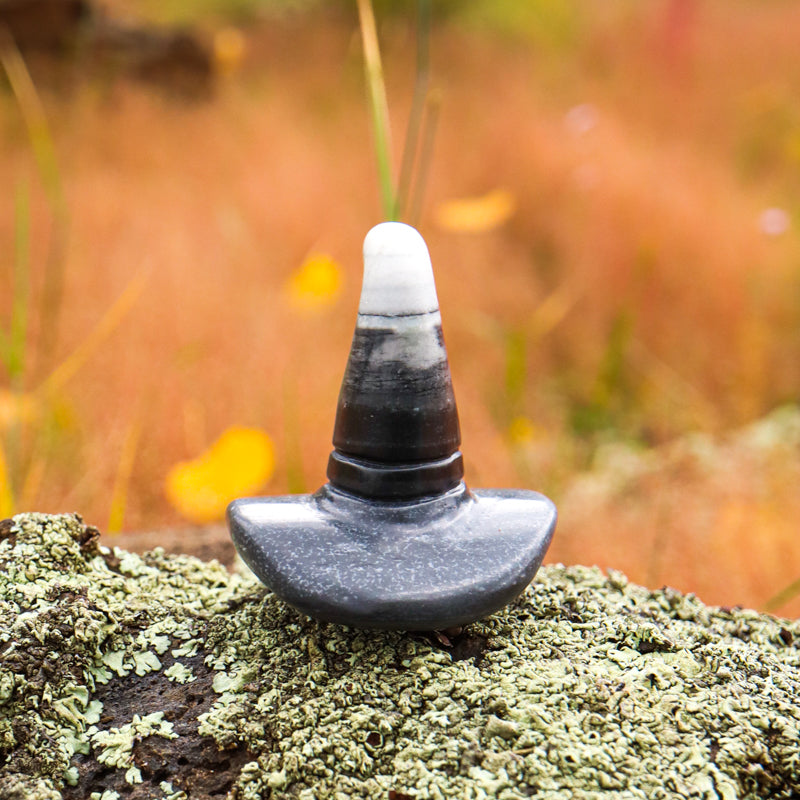 Zebra Jasper Carved Witch Hat