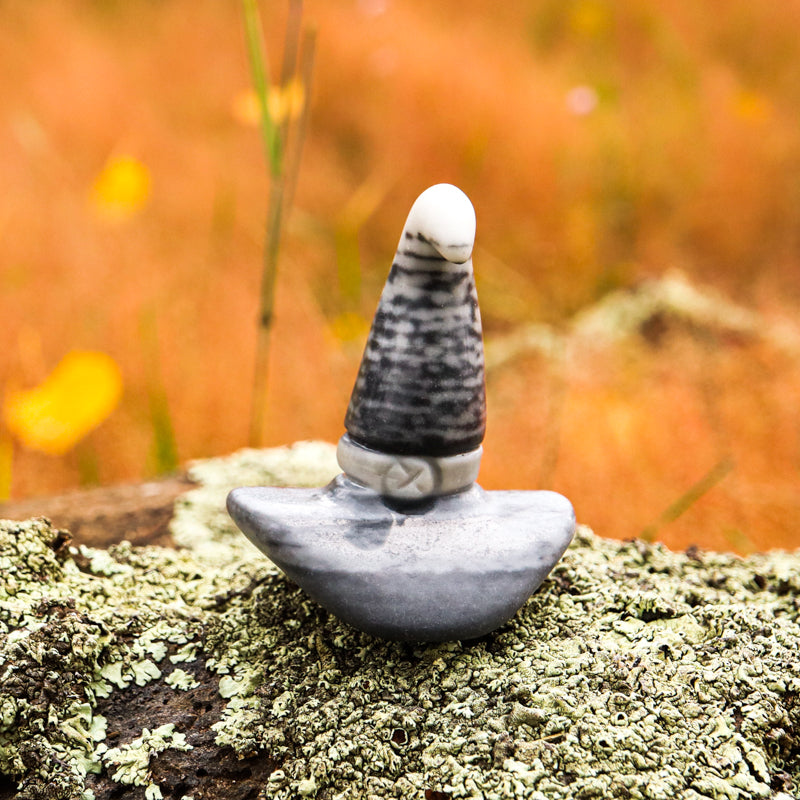 Zebra Jasper Carved Witch Hat
