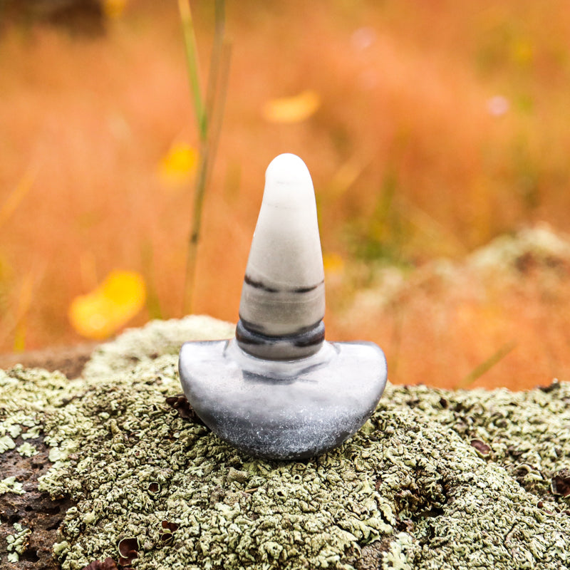 Zebra Jasper Carved Witch Hat