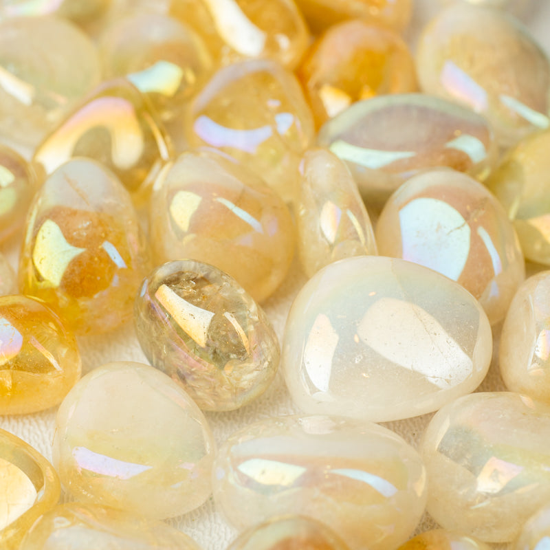 Citrine Aura Quartz Tumbled Crystal Tumbled Crystal Magic