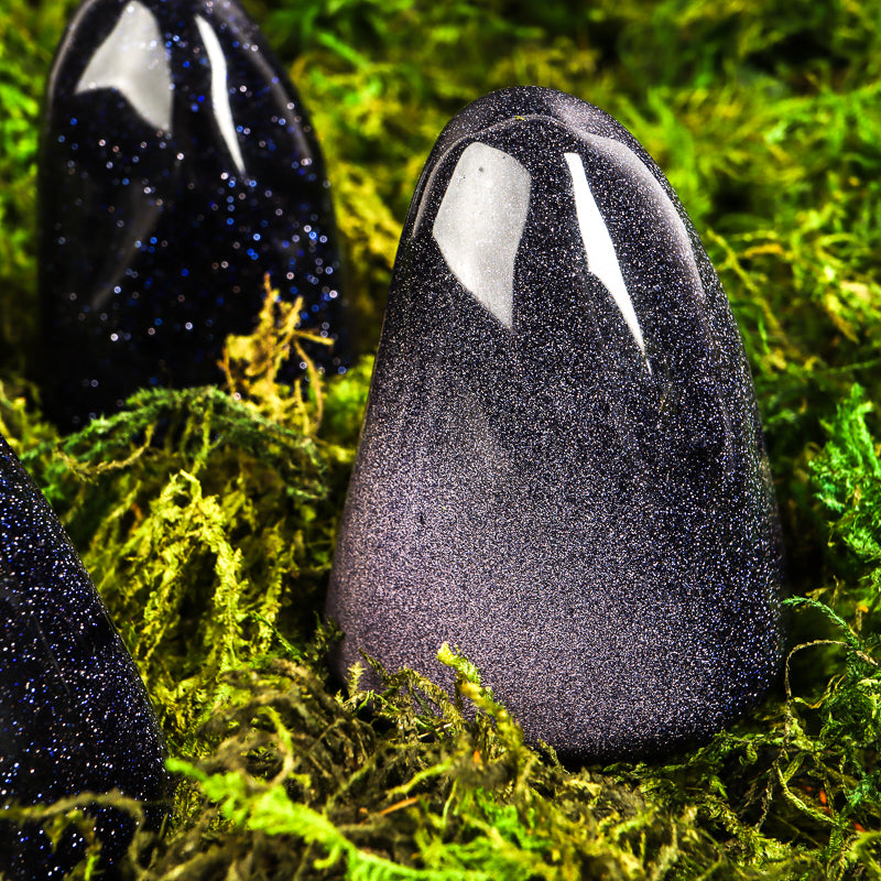 Polished Blue Goldstone Healing Crystal Free Forms