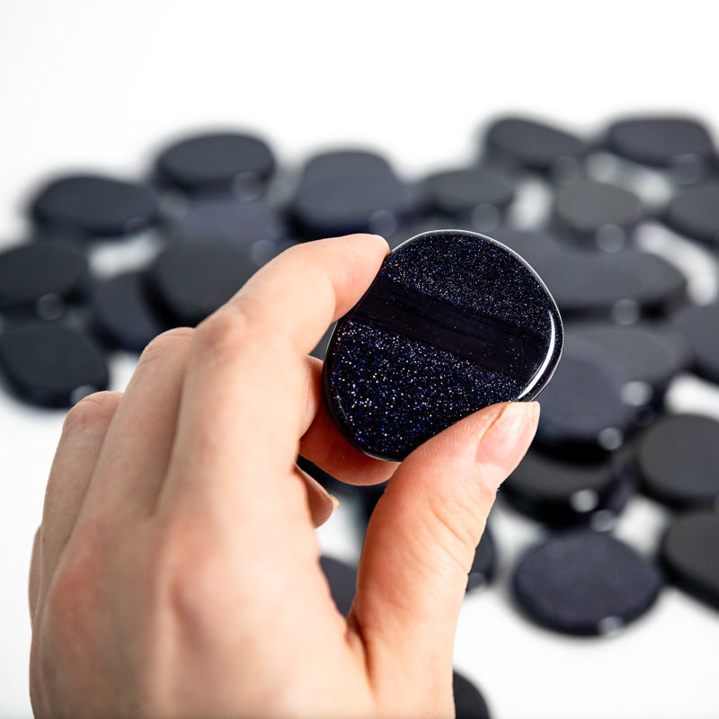 Blue Goldstone Palm Stone Crystal Palm Stones Crystal Magic Medium