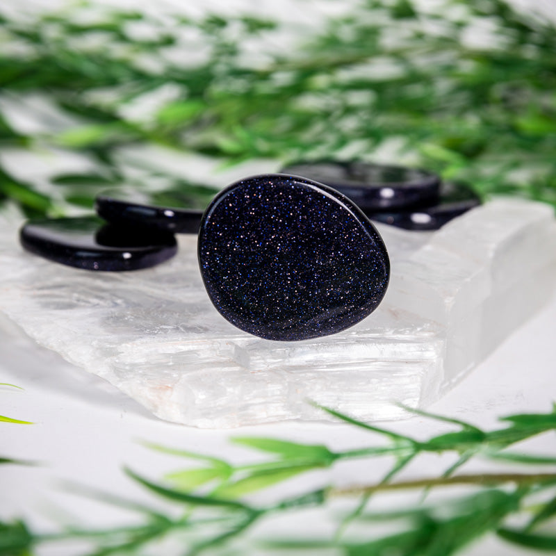 Blue Goldstone Palm Stone Crystal Palm Stones Crystal Magic