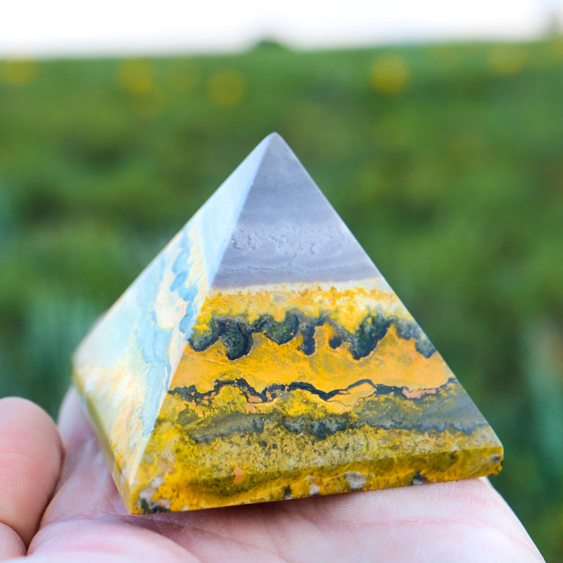 Bumblebee Jasper Pyramid Crystal Pyramid Cancer Sign 