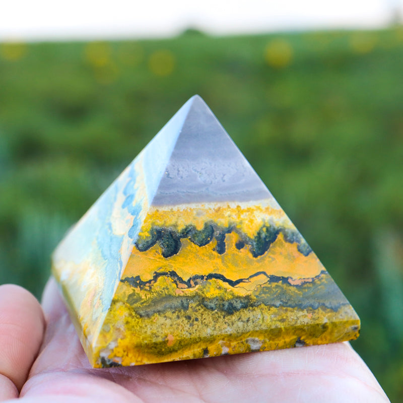 Bumblebee Jasper Pyramid Crystal Pyramid Cancer Sign